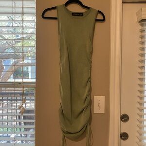 NWOT Lioness Sage Green Drawstring Mini Dress